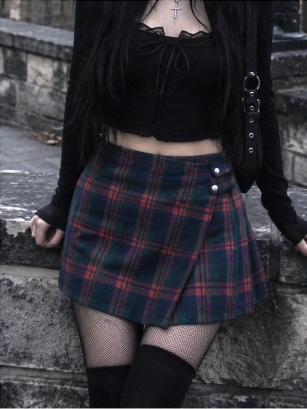 Essential Plaid Wrap Stylish Mini Skirt in Multi- Women’s